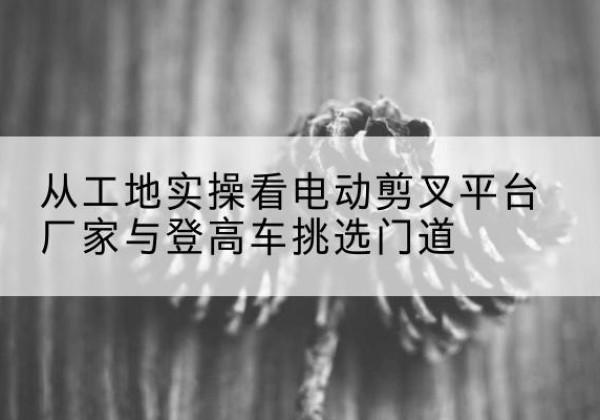 凭祥电动剪叉升降平台厂家-从工地实操看电动剪叉平台厂家与登高车挑选门道